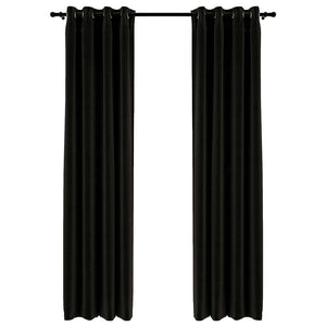 Verdunkelungsvorhänge Leinenoptik Anthrazit 140x245 cm, 2er-Set