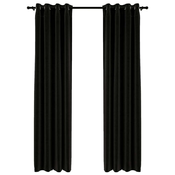 Verdunkelungsvorhänge Leinenoptik Anthrazit 140x245 cm, 2er-Set