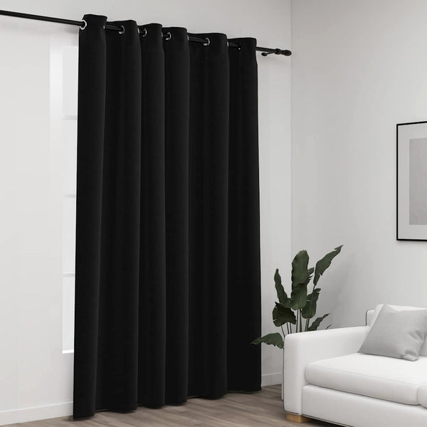 Verdunkelungsvorhang Anthrazit Leinenoptik 290x245 cm