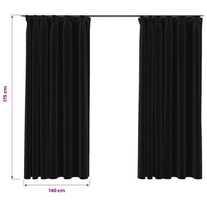 vidaXL Rideaux occultants avec crochets aspect lin 2 pcs 140x175 cm