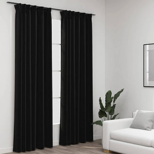 vidaXL Rideaux occultants aspect lin avec crochets 2 pcs 140x245 cm