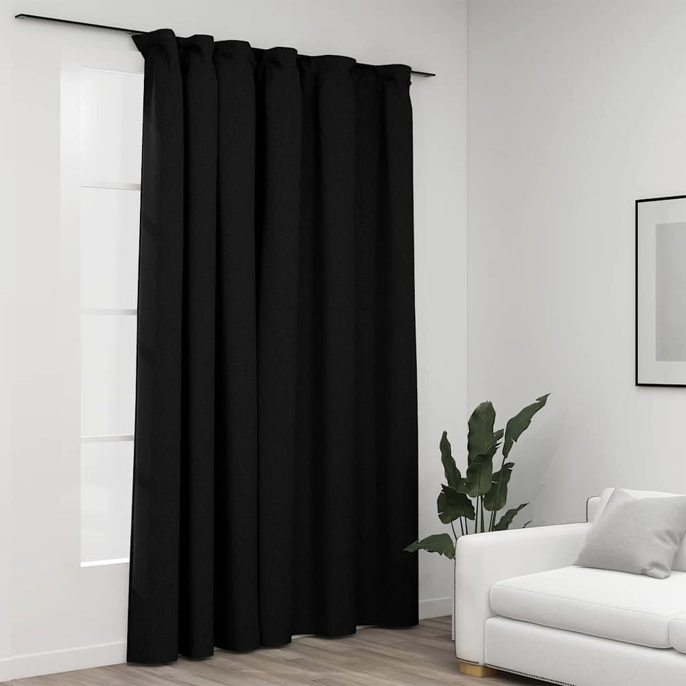 Anthrazit Verdunkelungsvorhang Leinenoptik 290x245 cm