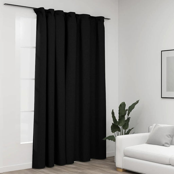 Anthrazit Verdunkelungsvorhang Leinenoptik 290x245 cm