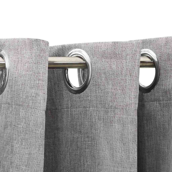 vidaXL Rideaux occultants à œillets aspect lin 2 pcs Gris 140x175 cm
