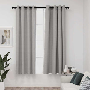 vidaXL Rideaux occultants à œillets aspect lin 2 pcs Gris 140x175 cm