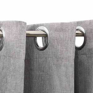 vidaXL Rideaux occultants à œillets aspect lin 2 pcs Gris 140x225 cm