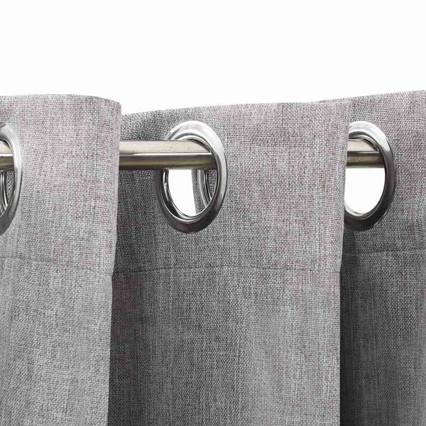 vidaXL Rideaux occultants à œillets aspect lin 2 pcs Gris 140x225 cm