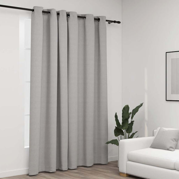 Verdunkelungsvorhang Grau Leinenoptik 290x245 cm