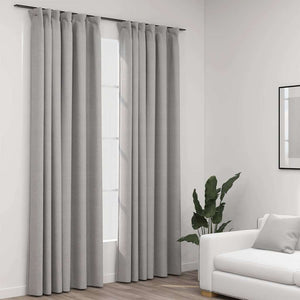 Verdunkelungsvorhänge Grau Leinenoptik 140x225 cm, 2er-Set
