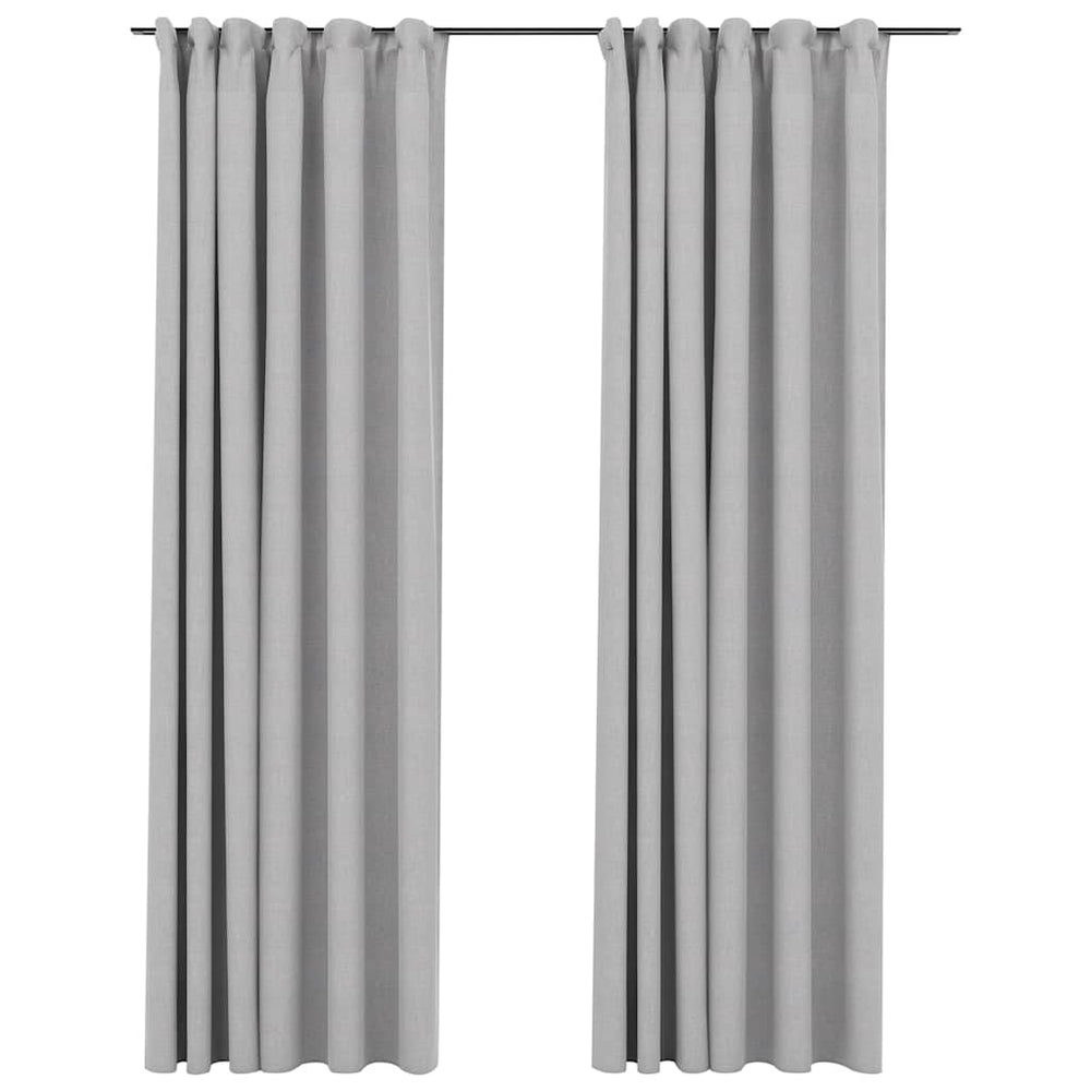 Verdunkelungsvorhänge Grau Leinenoptik 140x245cm 2er-Set