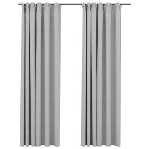 Verdunkelungsvorhänge Grau Leinenoptik 140x245cm 2er-Set