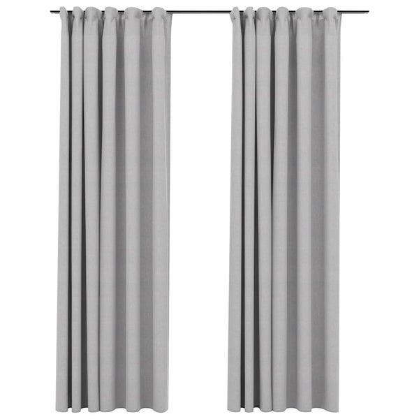 Verdunkelungsvorhänge Grau Leinenoptik 140x245cm 2er-Set