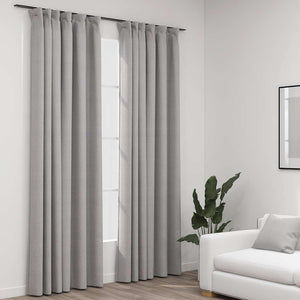 Verdunkelungsvorhänge Grau Leinenoptik 140x245cm 2er-Set