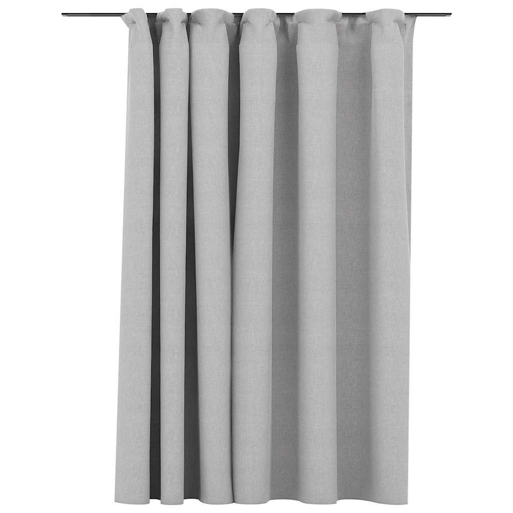 Grauer Verdunkelungsvorhang Leinenoptik 290x245cm