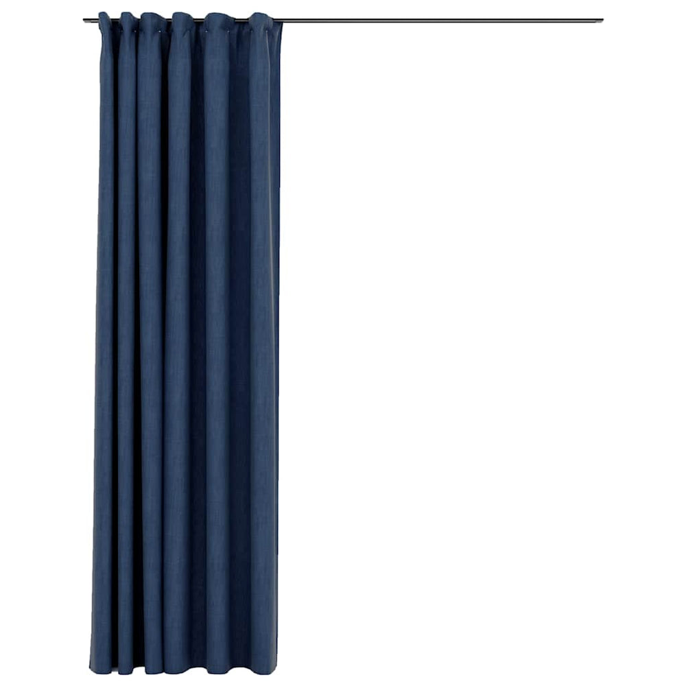 Verdunkelungsvorhang Blau Leinenoptik 290x245cm