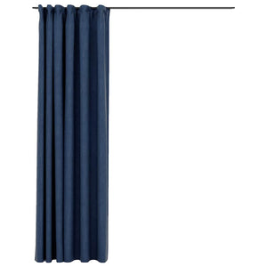Verdunkelungsvorhang Blau Leinenoptik 290x245cm