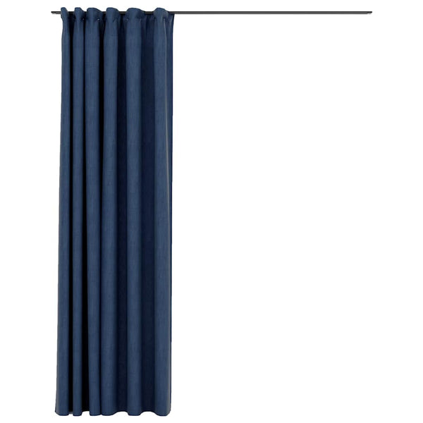 Verdunkelungsvorhang Blau Leinenoptik 290x245cm