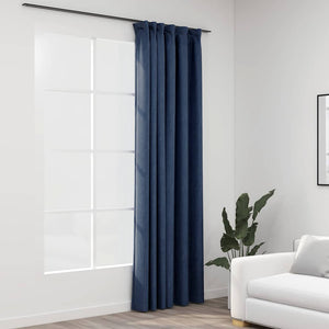 Verdunkelungsvorhang Blau Leinenoptik 290x245cm