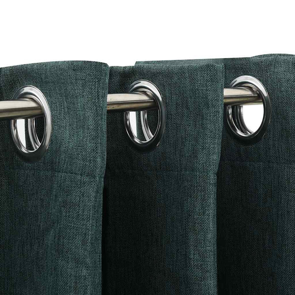 Grüne Verdunkelungsvorhänge Leinenoptik 140x175 cm, 2er-Set