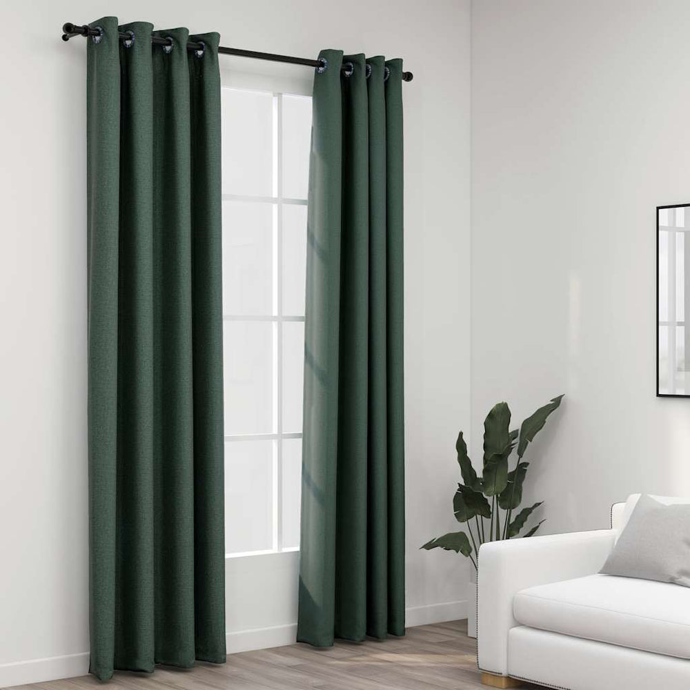 Grüne Verdunkelungsvorhänge 140x245 cm, 2er-Set