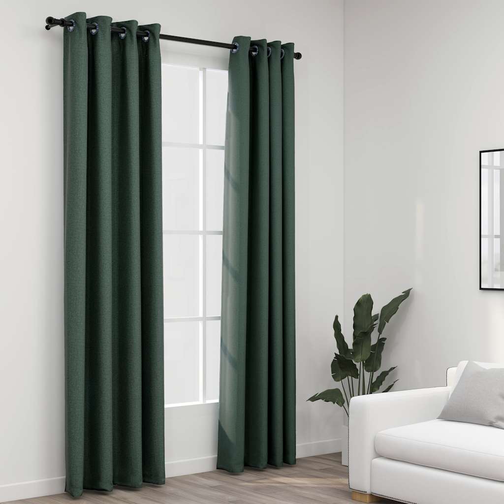 Grüne Verdunkelungsvorhänge 140x245 cm, 2er-Set