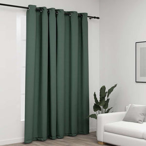Grüner Verdunkelungsvorhang Leinenoptik 290x245 cm