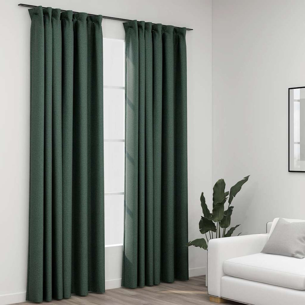 Grüne Verdunkelungsvorhänge 140x225 cm, 2er-Set