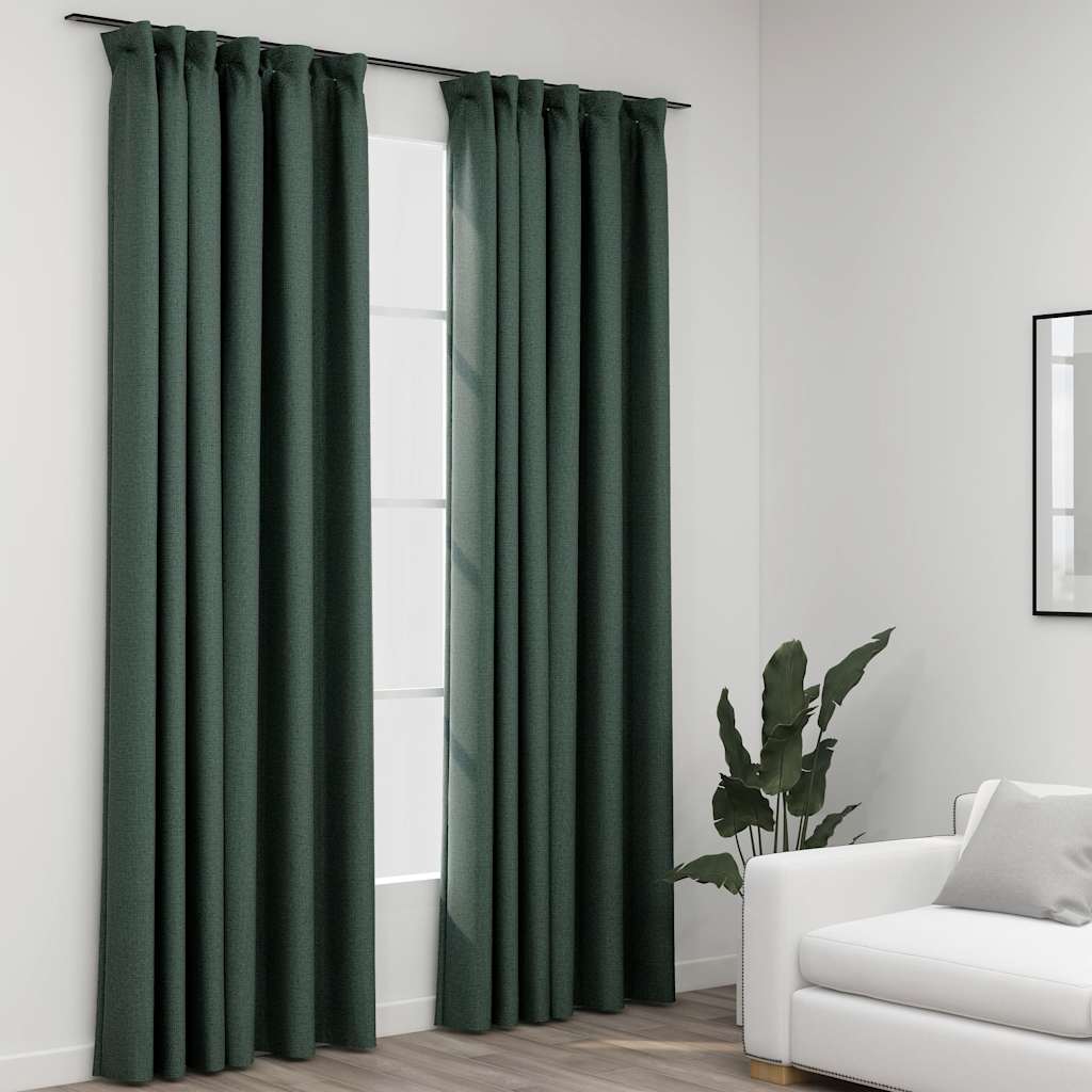 Grüne Verdunkelungsvorhänge 140x225 cm, 2er-Set