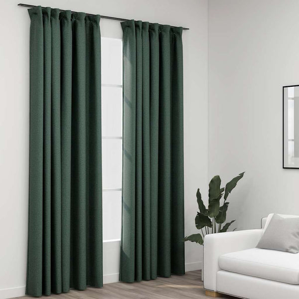 Grüne Verdunkelungsvorhänge 140x225 cm, 2er-Set