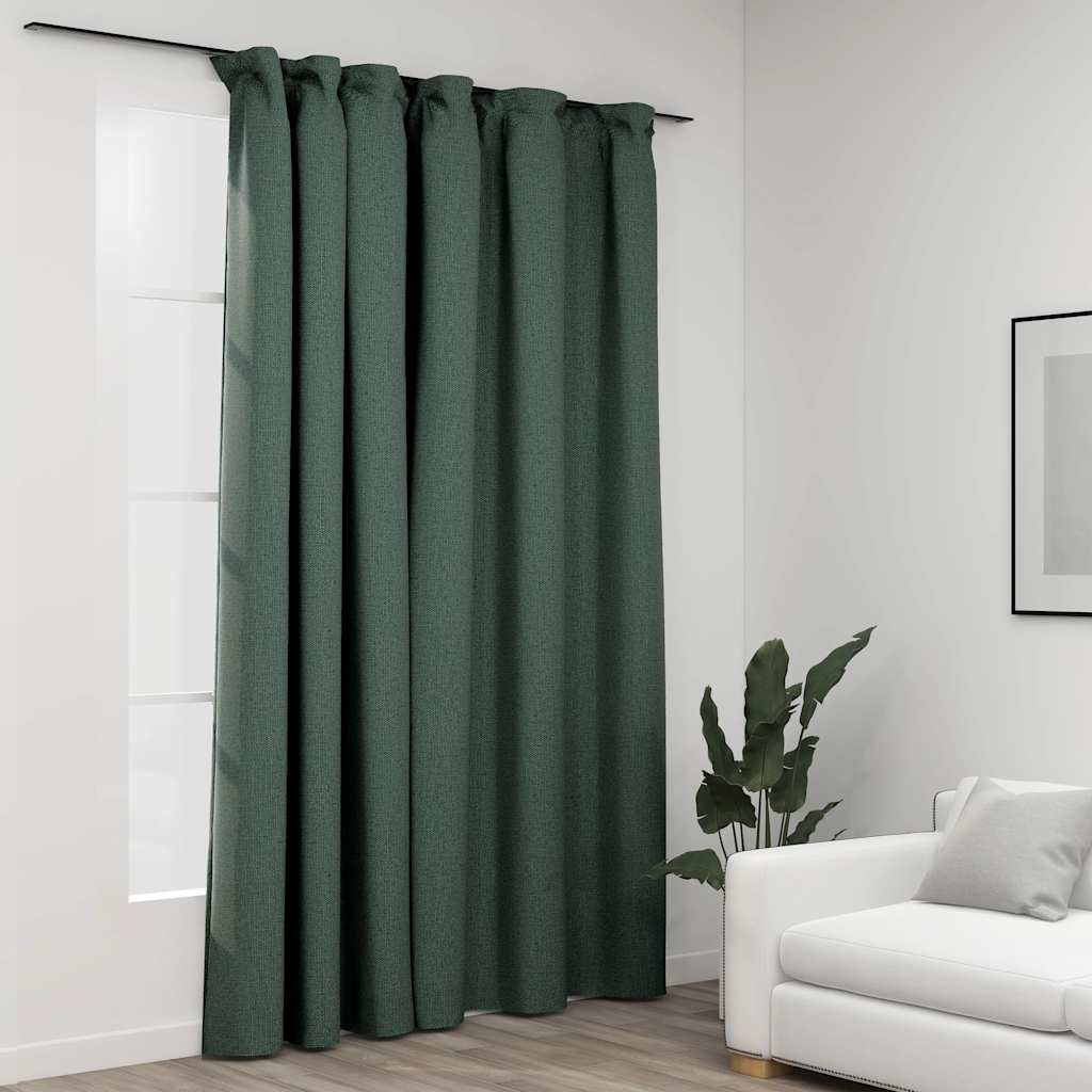 Grüner Verdunkelungsvorhang Leinenoptik 290x245 cm