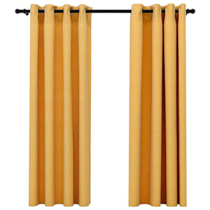 Gelbe Verdunkelungsvorhänge 140x175 cm, 2er-Set