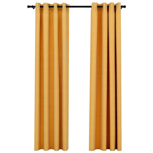Gelbe Verdunkelungsvorhänge 140x245 cm, 2er-Set
