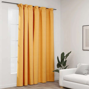 Gelber Verdunkelungsvorhang Leinenoptik 290x245 cm
