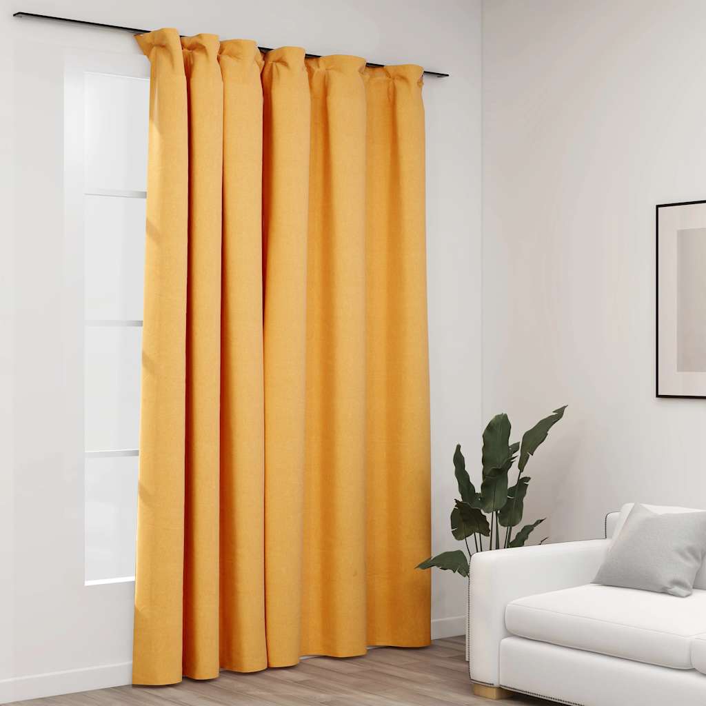 Gelber Verdunkelungsvorhang Leinenoptik 290x245 cm