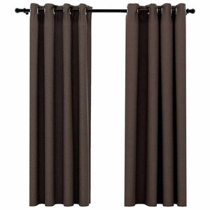 Verdunkelungsvorhänge Leinenoptik Taupe 140x175cm 2er-Set