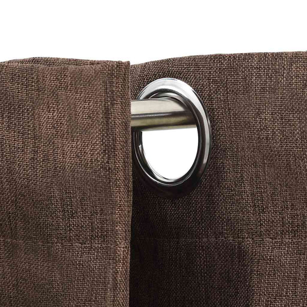 Verdunkelungsvorhänge Leinenoptik Taupe 140x175cm 2er-Set