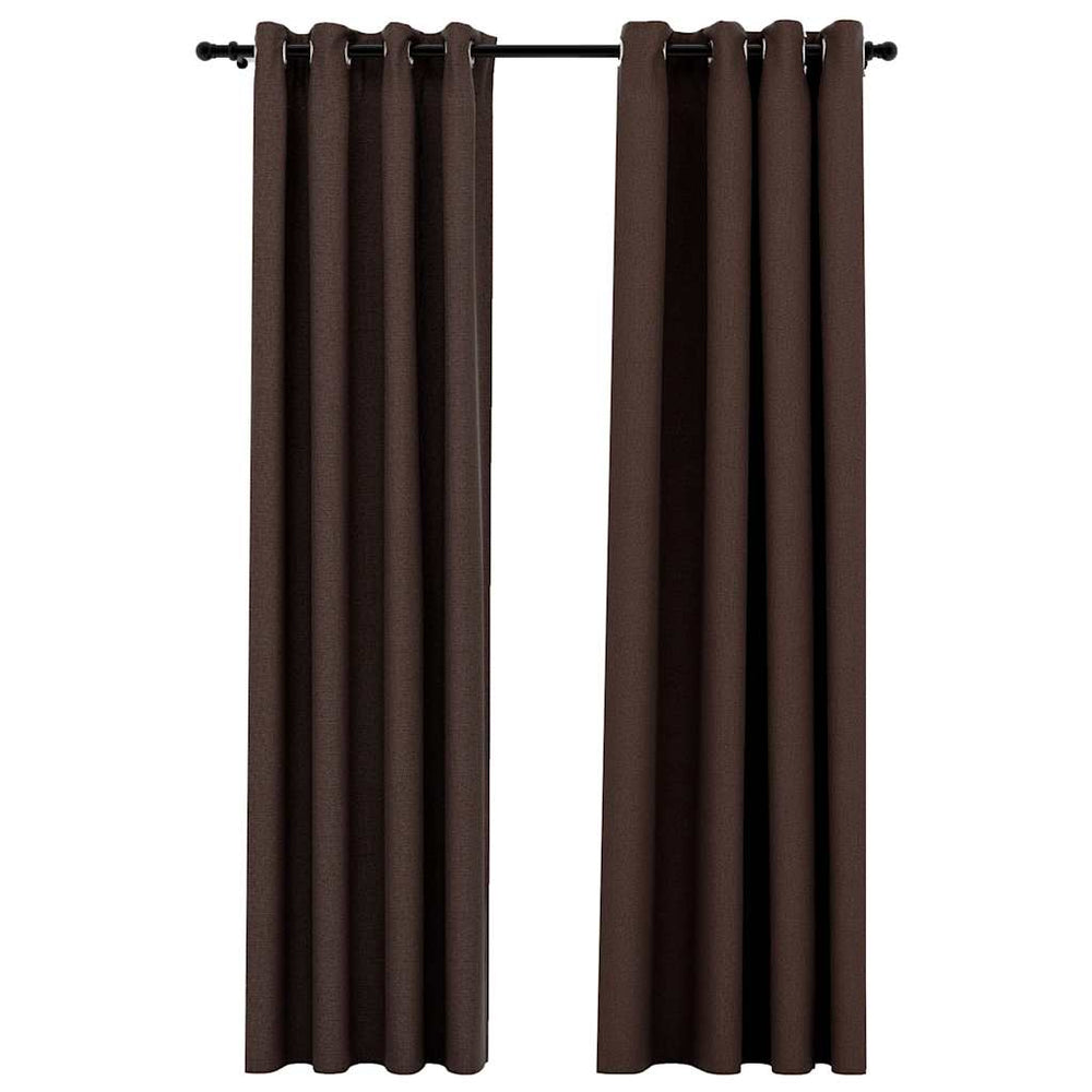 Verdunkelungsvorhänge Taupe Leinenoptik 140x225 cm, 2er-Set