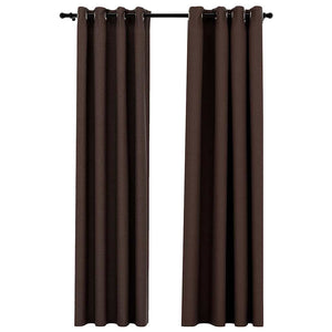 Verdunkelungsvorhänge Taupe Leinenoptik 140x245 cm, 2er-Set