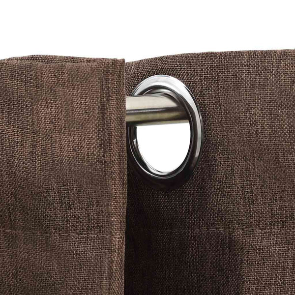 Verdunkelungsvorhänge Taupe Leinenoptik 140x245 cm, 2er-Set