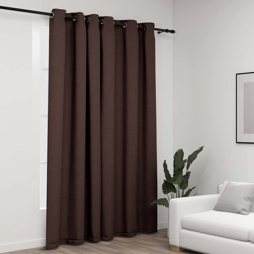 Verdunkelungsvorhang Taupe Leinenoptik 290x245 cm