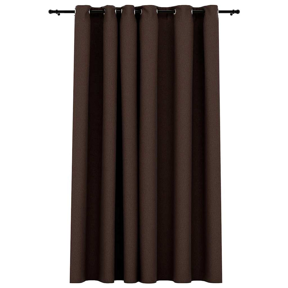 Verdunkelungsvorhang Taupe Leinenoptik 290x245 cm