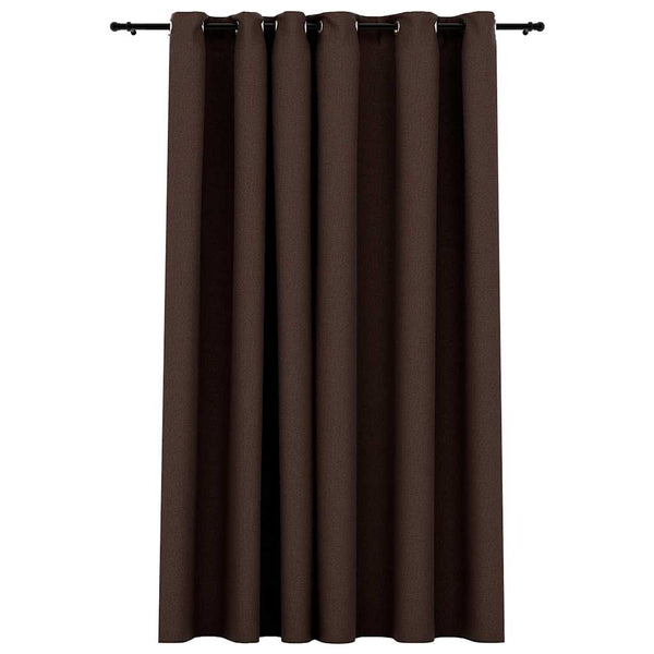 Verdunkelungsvorhang Taupe Leinenoptik 290x245 cm