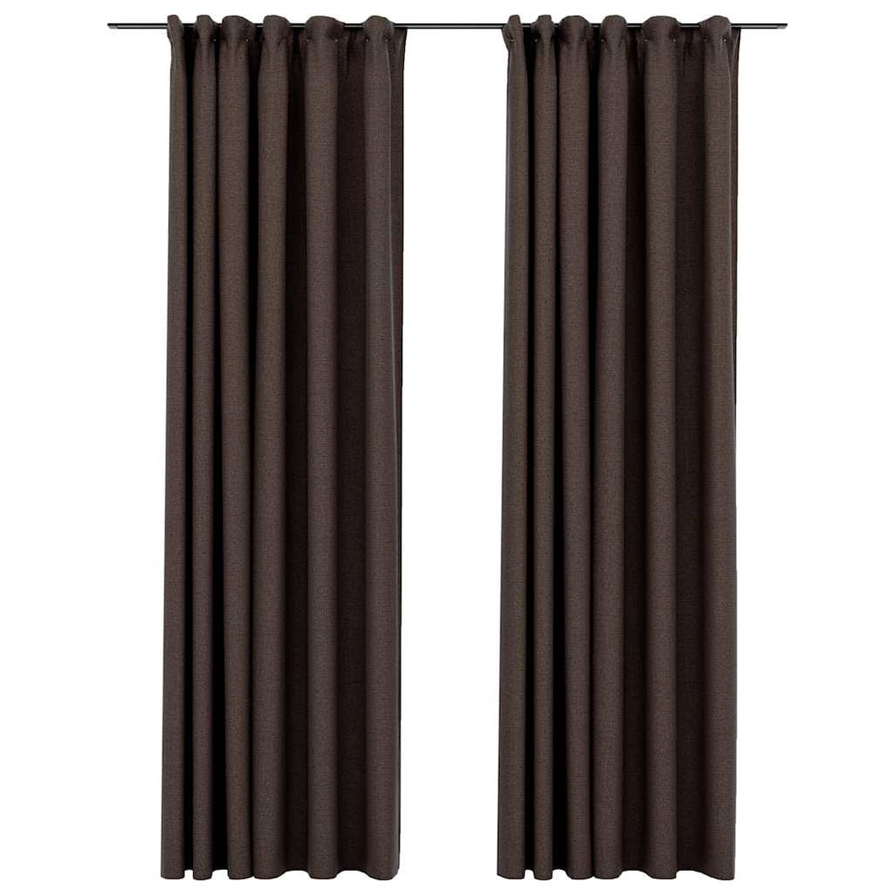 Verdunkelungsvorhänge Leinenoptik Taupe 140x225cm 2er-Set