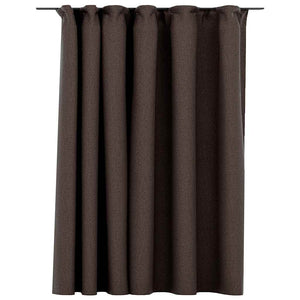 vidaXL Rideau occultant avec crochets Aspect lin Taupe 290x245 cm