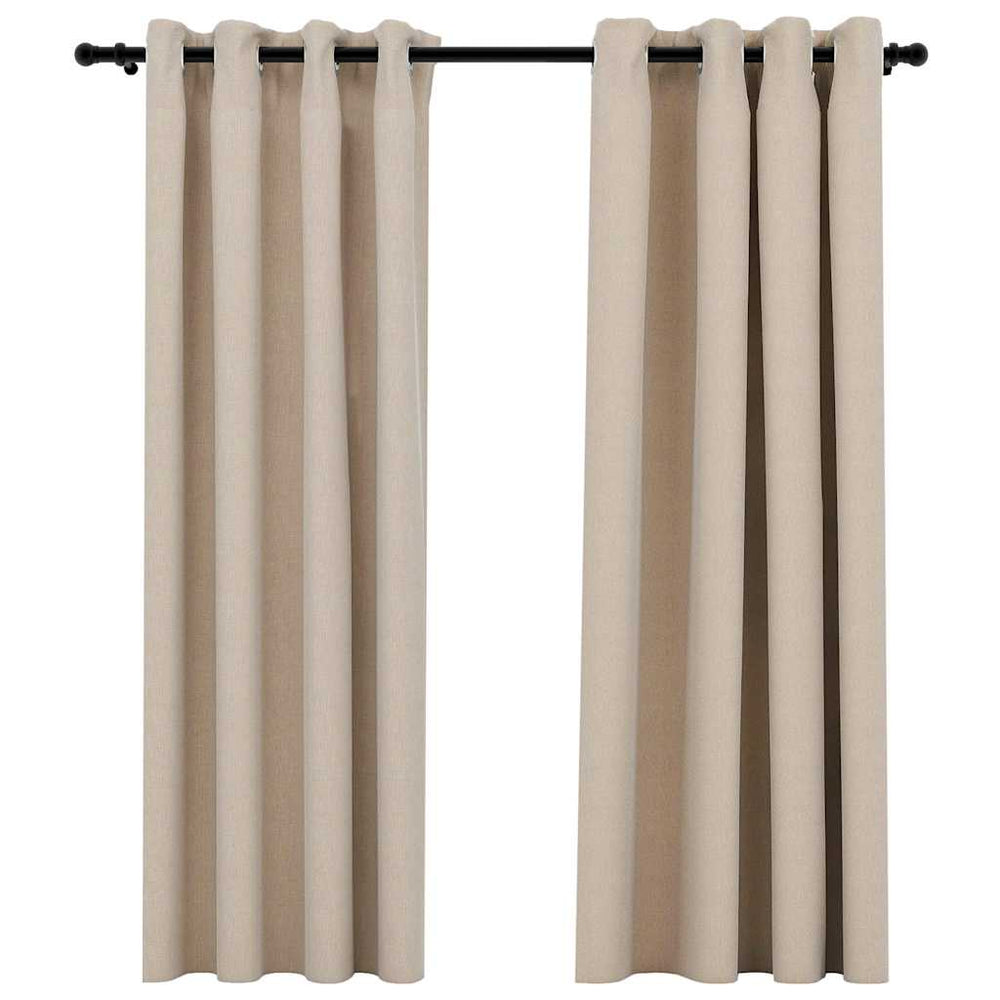 Beige Verdunkelungsvorhänge 140x175 cm, 2er-Set