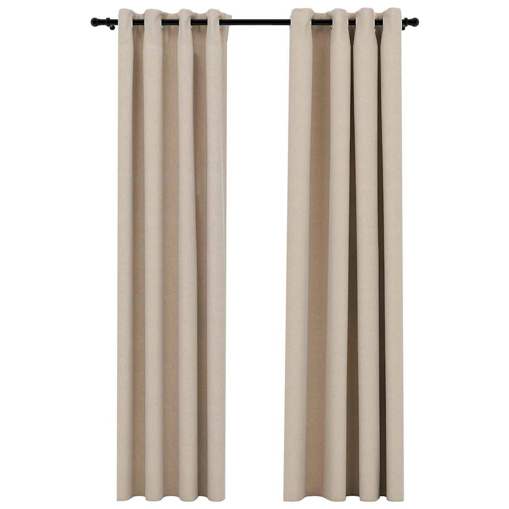 Beige Verdunkelungsvorhänge 140x225 cm, 2er-Set