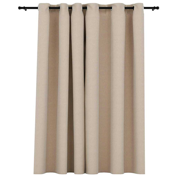 Beige Verdunkelungsvorhang Leinenoptik 290x245 cm