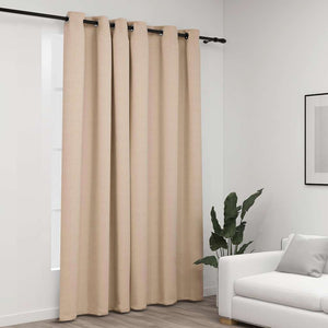Beige Verdunkelungsvorhang Leinenoptik 290x245 cm
