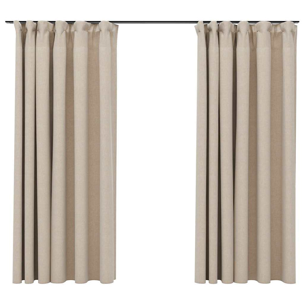 Beige Verdunkelungsvorhänge 140x175 cm, 2er-Set