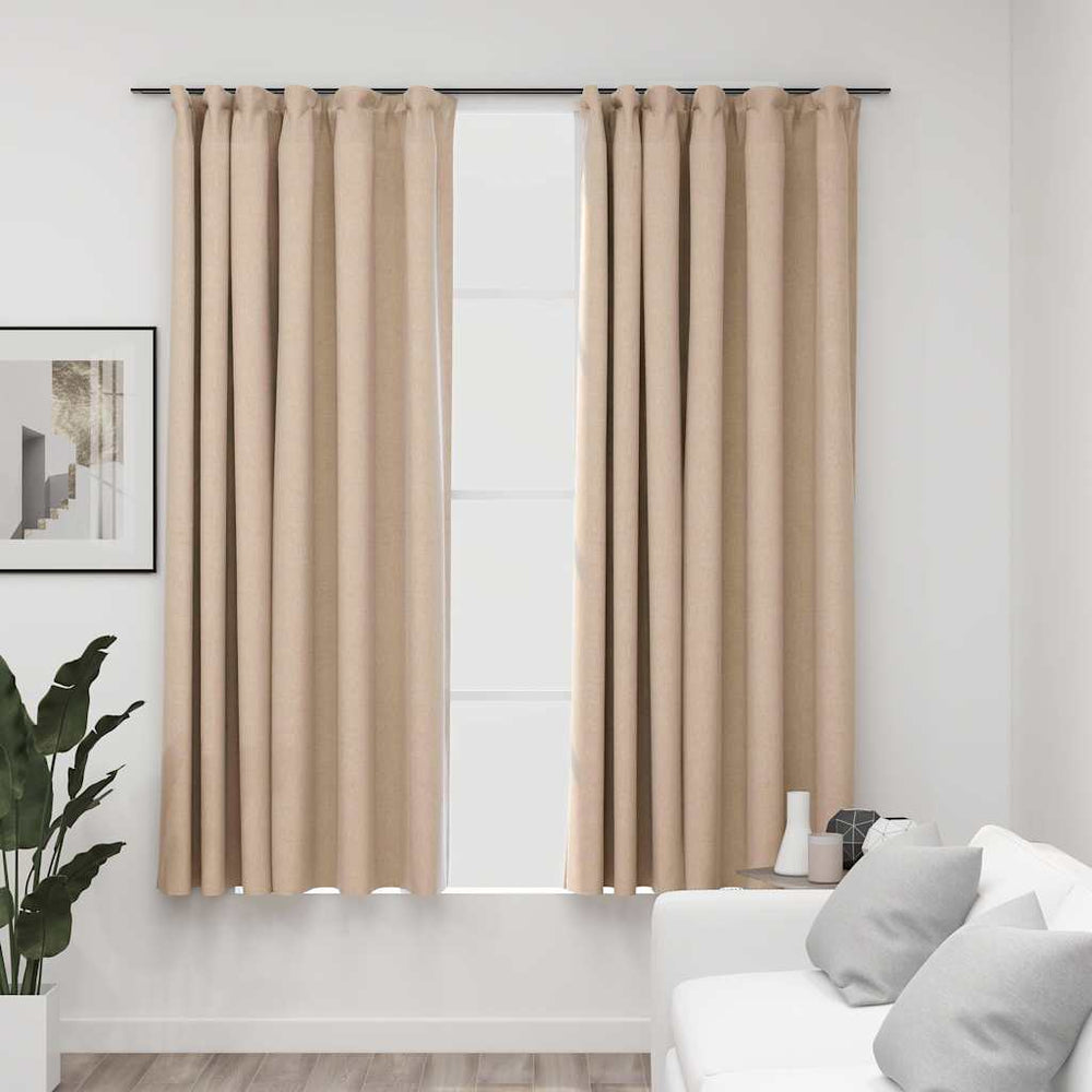 Beige Verdunkelungsvorhänge 140x175 cm, 2er-Set